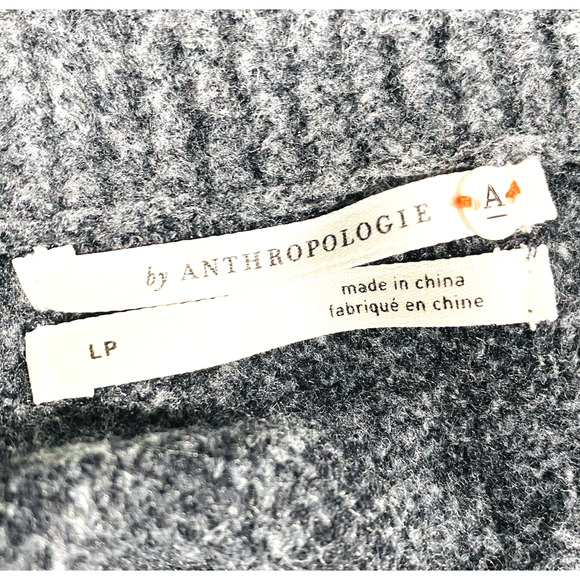 Anthropologie Casual Sweater Dress Pullover Knit Tunic Gray Black Animal Print L - Picture 3 of 11